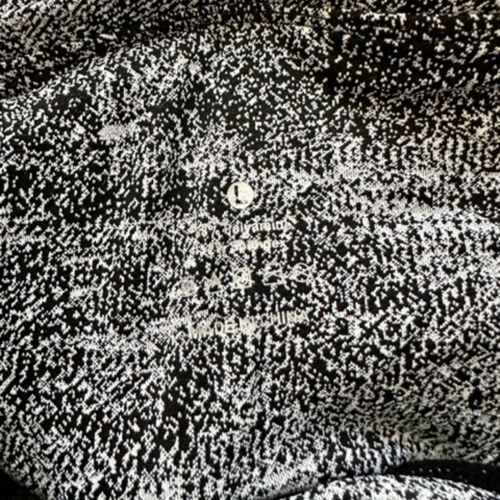 The Gym People Leggings SIZE L **BLACK & WHITE SPECKLED PATTERN** POCKETS - Picture 7 of 7